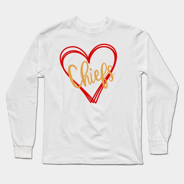 Chiefs Love Long Sleeve T-Shirt by Pink Anchor Digital